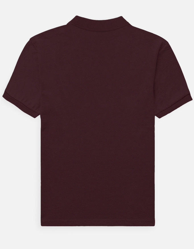 Male Regular fit Maroon Polo Tshirt with Dumkee Logo in Embroidery back view