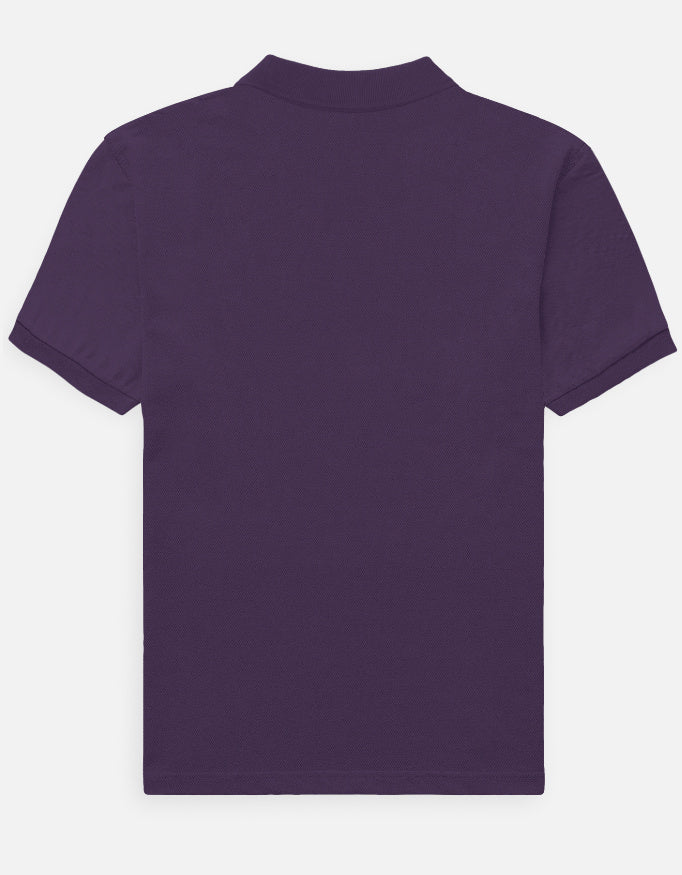 Male Regular fit Purple Polo Tshirt with Dumkee Logo in Embroidery back view