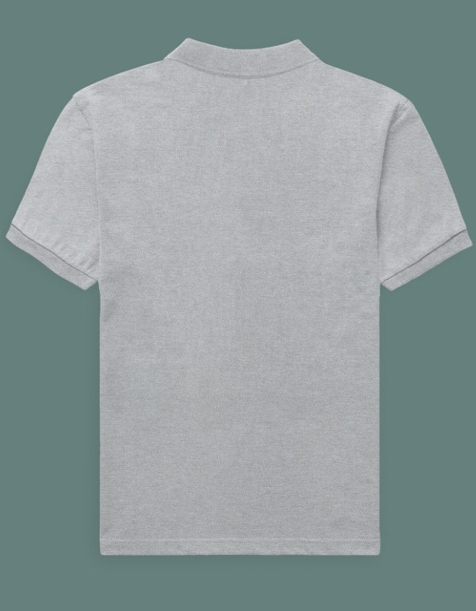 Male Regular fit Grey Polo Tshirt with Dumkee Logo in Embroidery back view