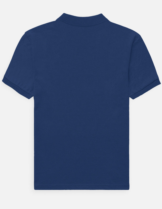 Male Regular fit Royal Blue Polo Tshirt with Dumkee Logo in Embroidery back view