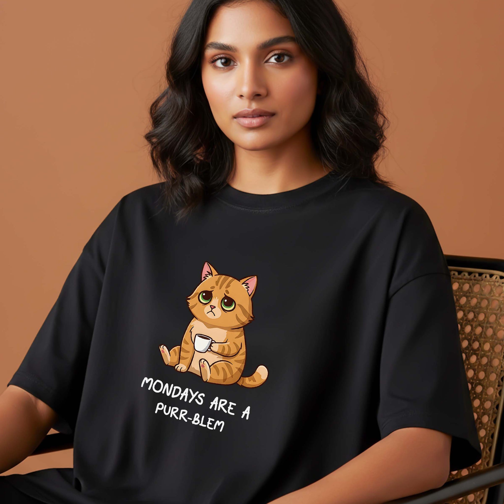 Unisex Monday Purr-blem T-Shirt | Oversize Fit