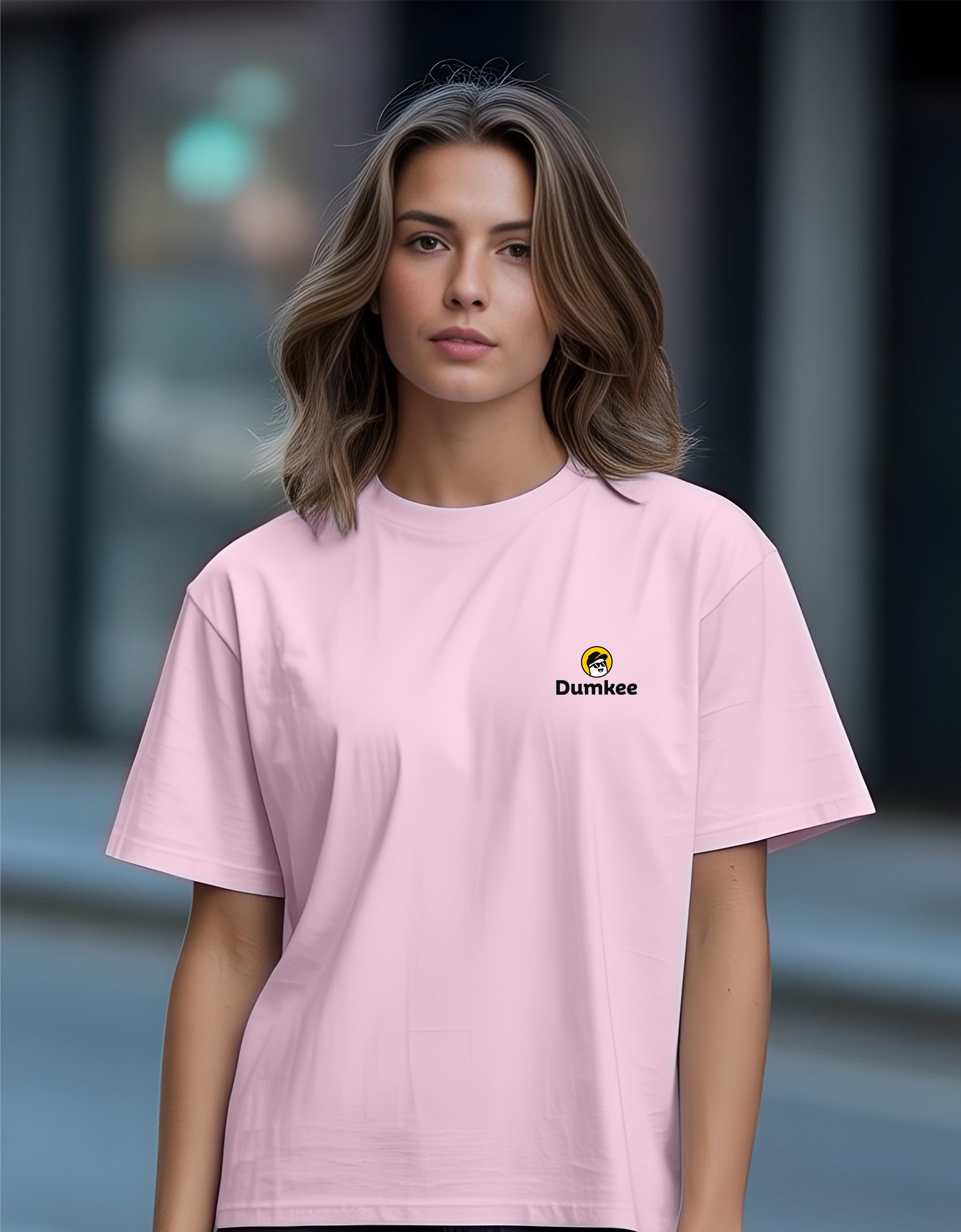 Dumkee Unisex Baby Pink T-Shirt | Oversize Fit