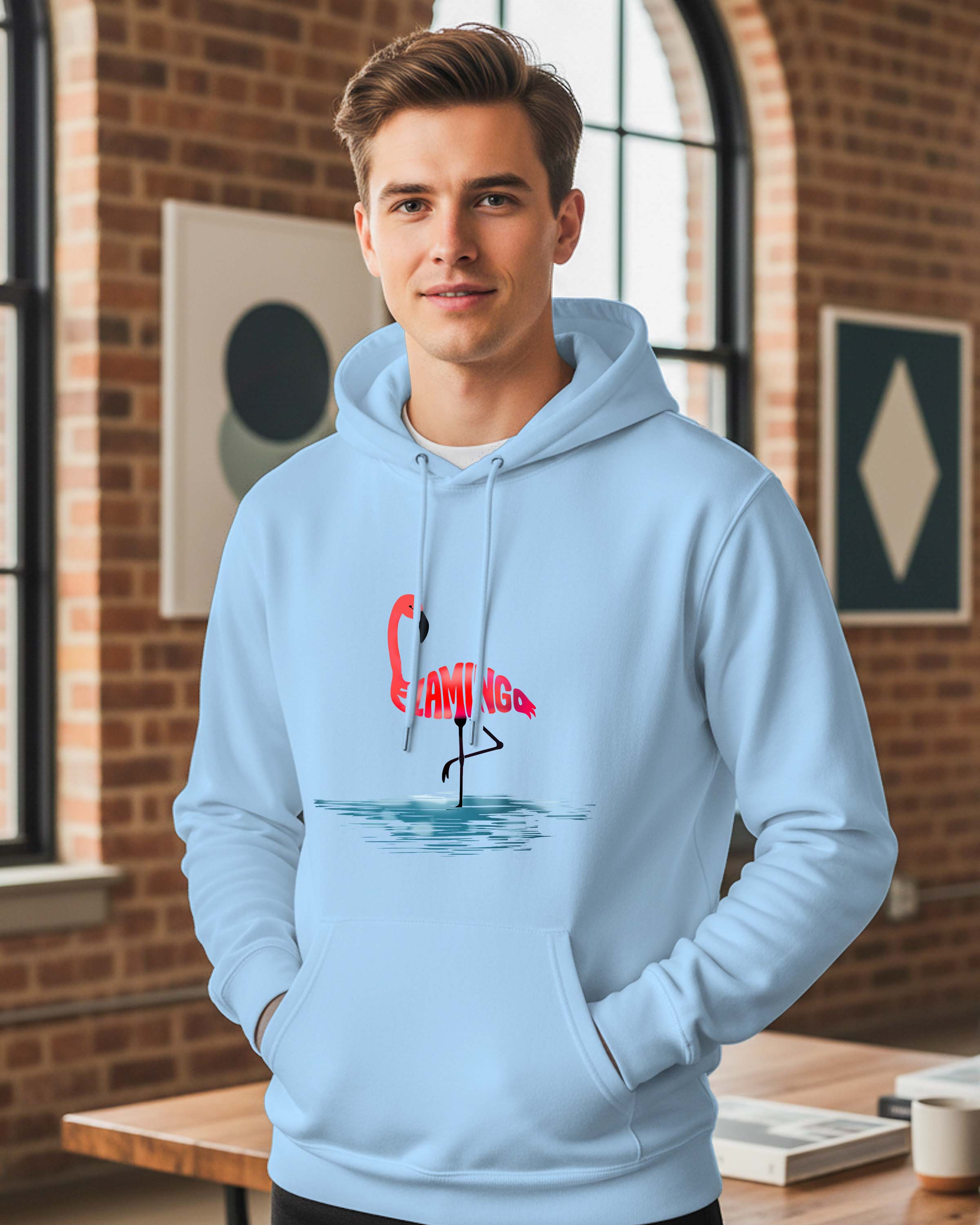 Unisex Flamingo Graphic Premium Hoodie | Regular Fit
