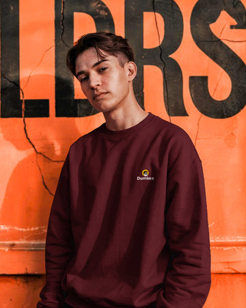 Dumkee Unisex Maroon Premium Sweatshirt | Oversize Fit