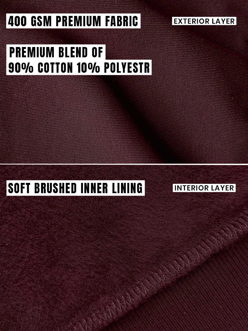Dumkee Unisex Maroon Premium Sweatshirt | Oversize Fit